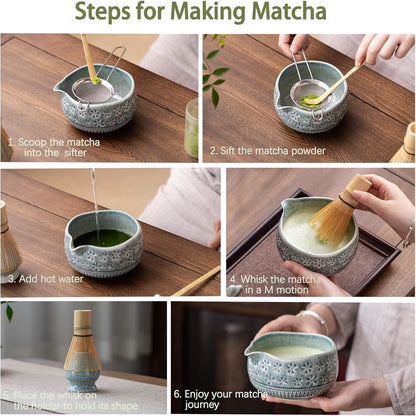 Set de Matcha cristaline bleu