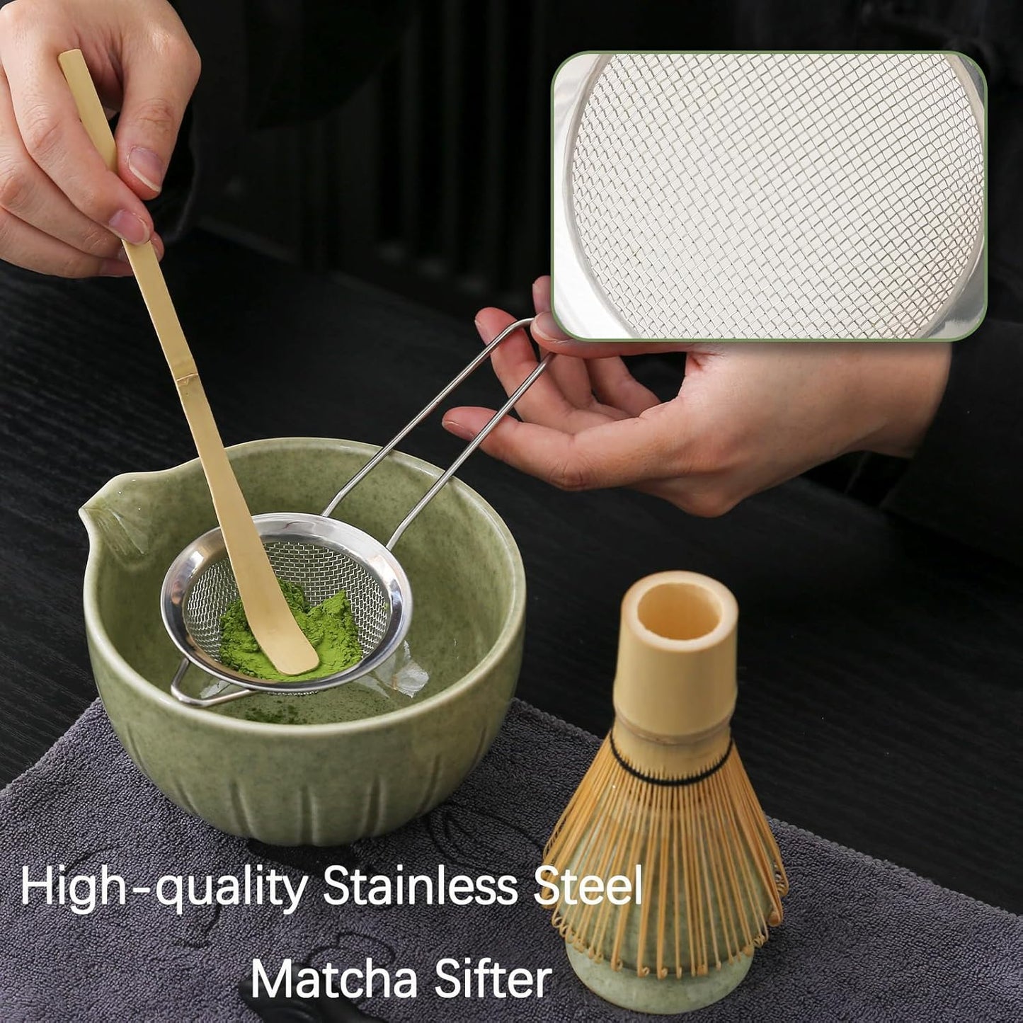 Set de Matcha 10 pièces 450ml fleurs épanouies