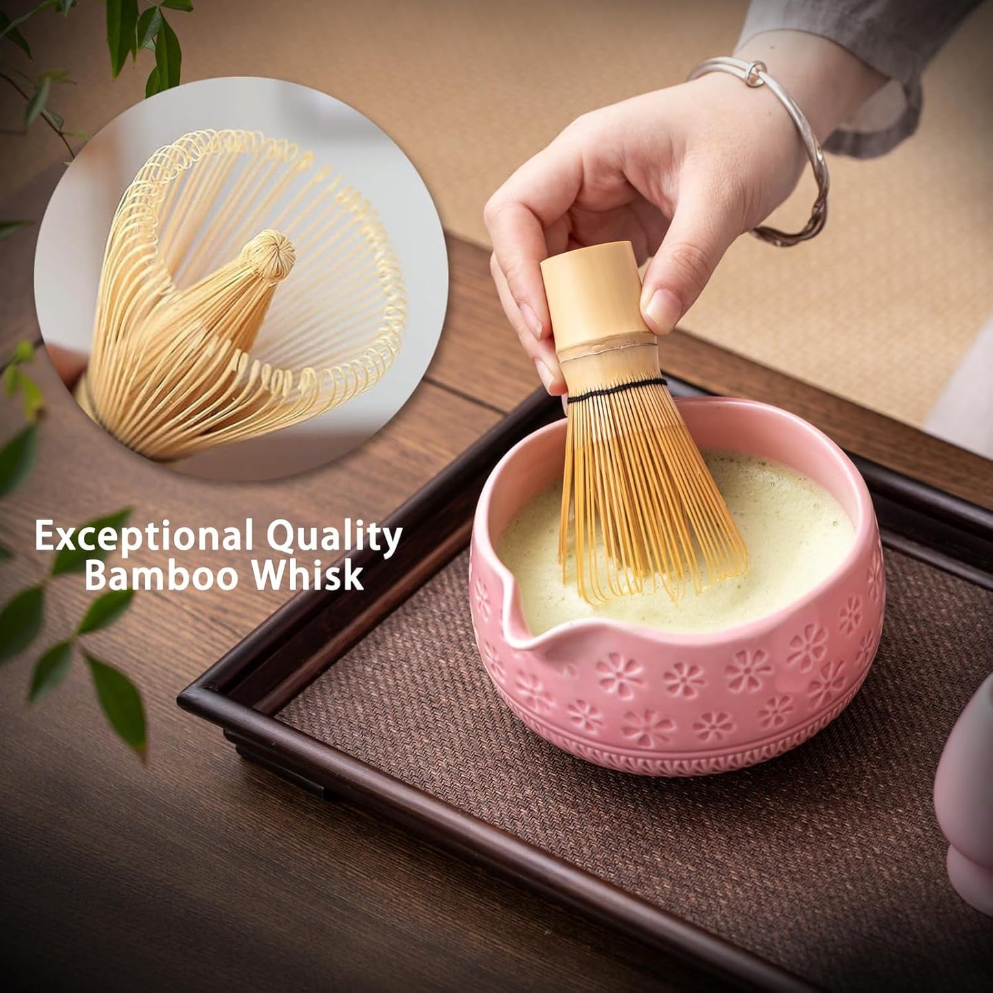 Set Matcha Sakura Rose Pétale Cerisier Bowl