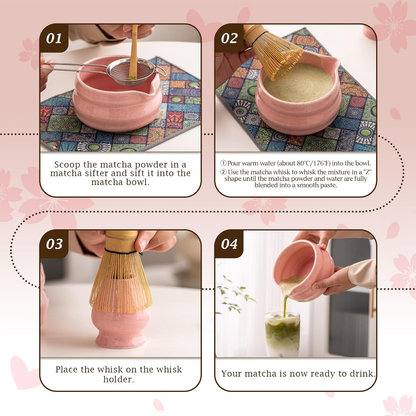 Set Matcha 500ml Sakura Fleurs Cerisier Rose