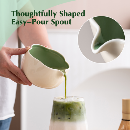 Set Matcha 500ml Bol Floral Pétale Élégant Cadeau