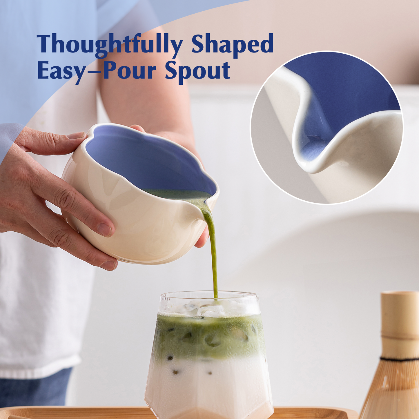 Set Matcha 500ml Pétale Contour Fin Sculpté Bowl