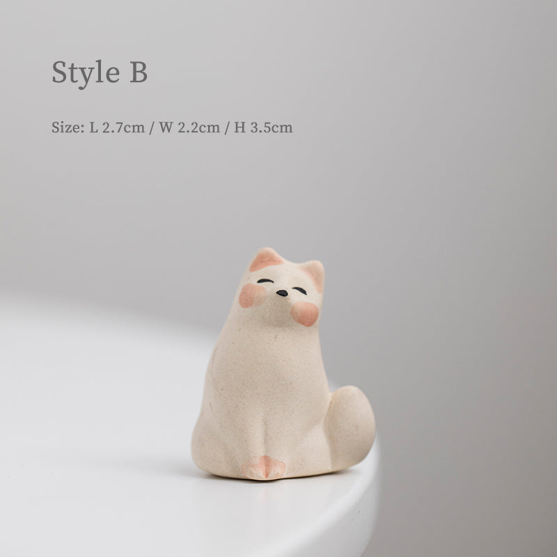 Mascottes de thé chat stretch blanc