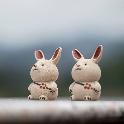 Mascottes de thé 2 lapins