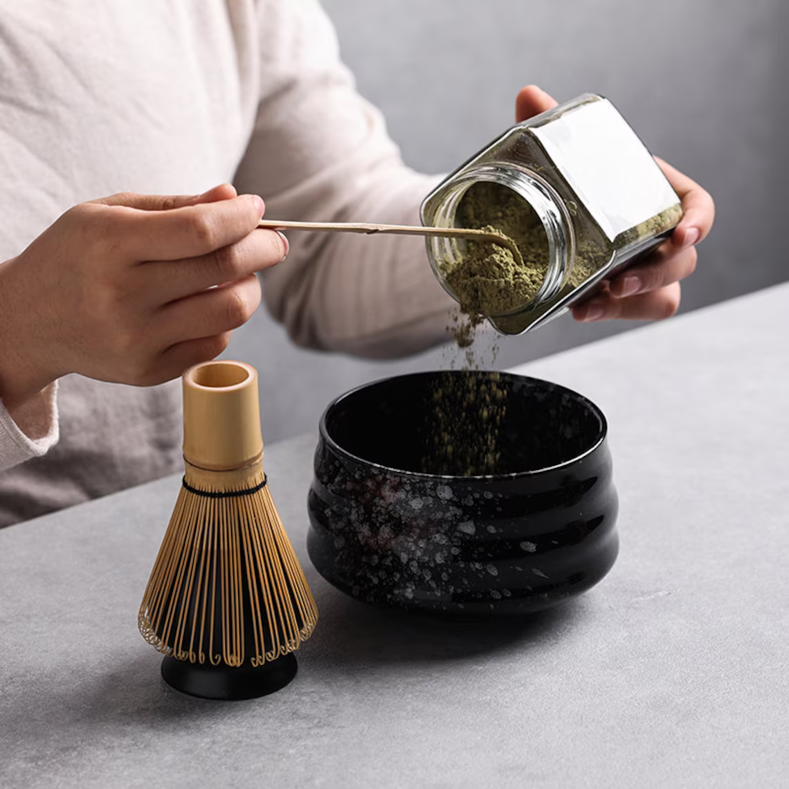 Set Matcha 500ml Fouet Tamis Inox Chashaku