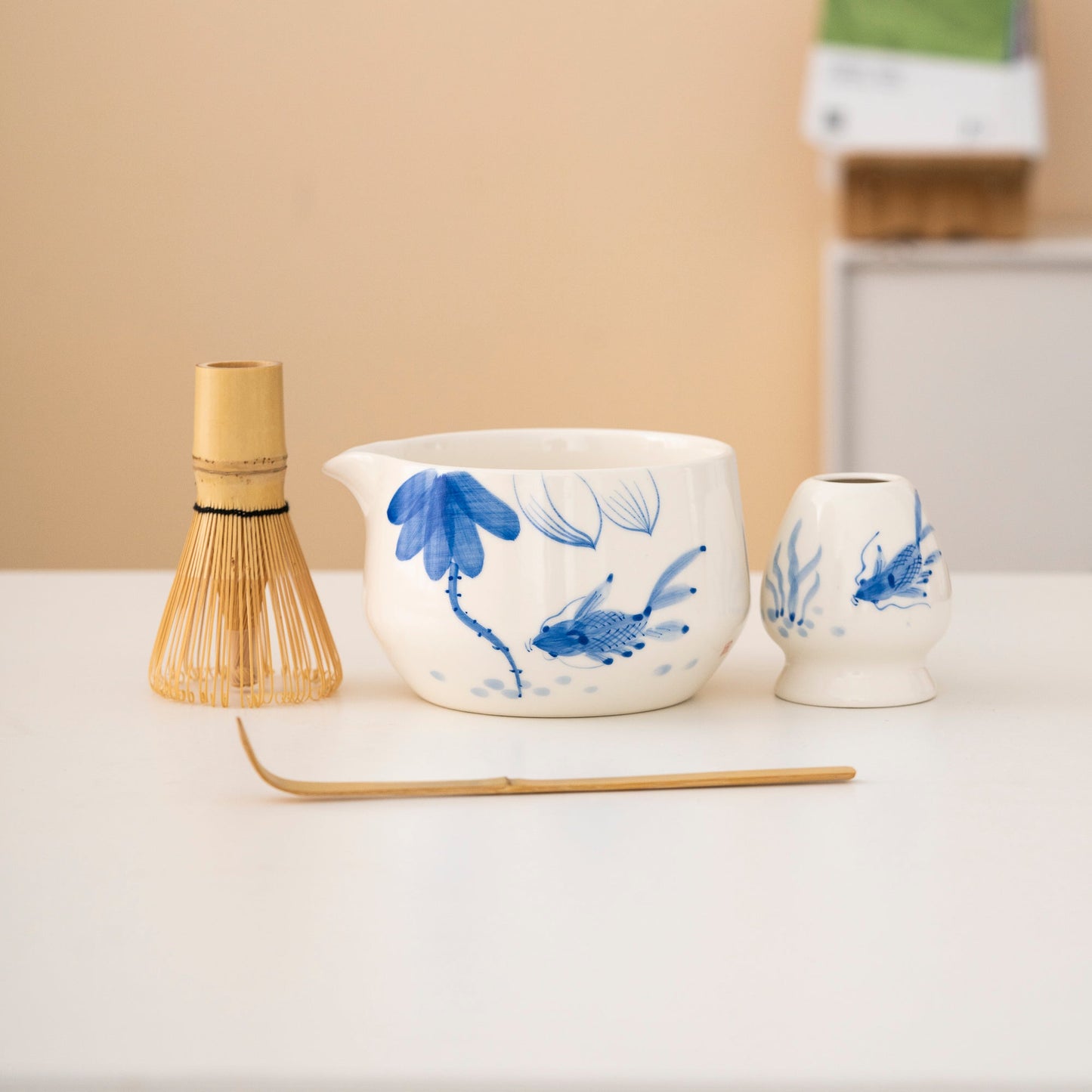 Set de Matcha 550ml poisson bleu
