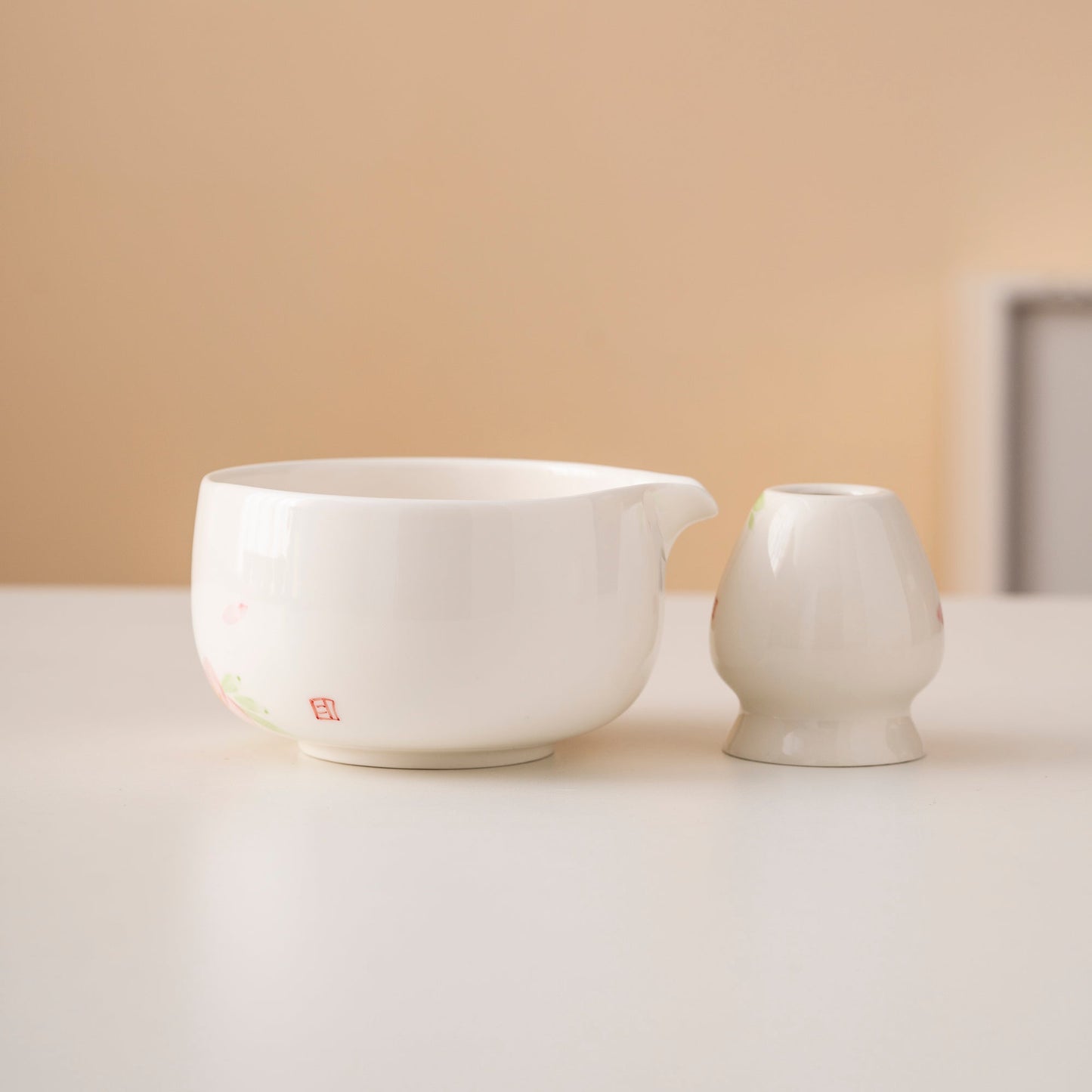 Set de matcha 450ml Fleurs rose