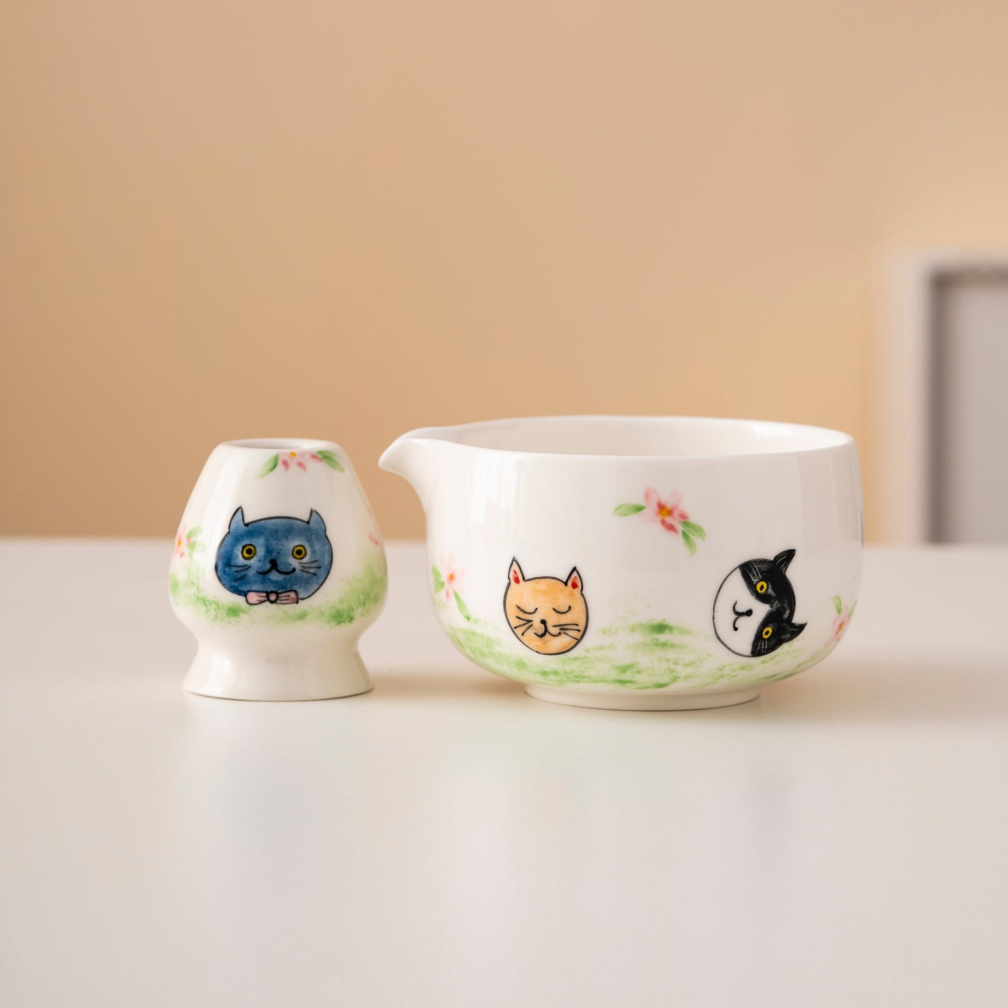 Set de matcha 450ml chats dessinés