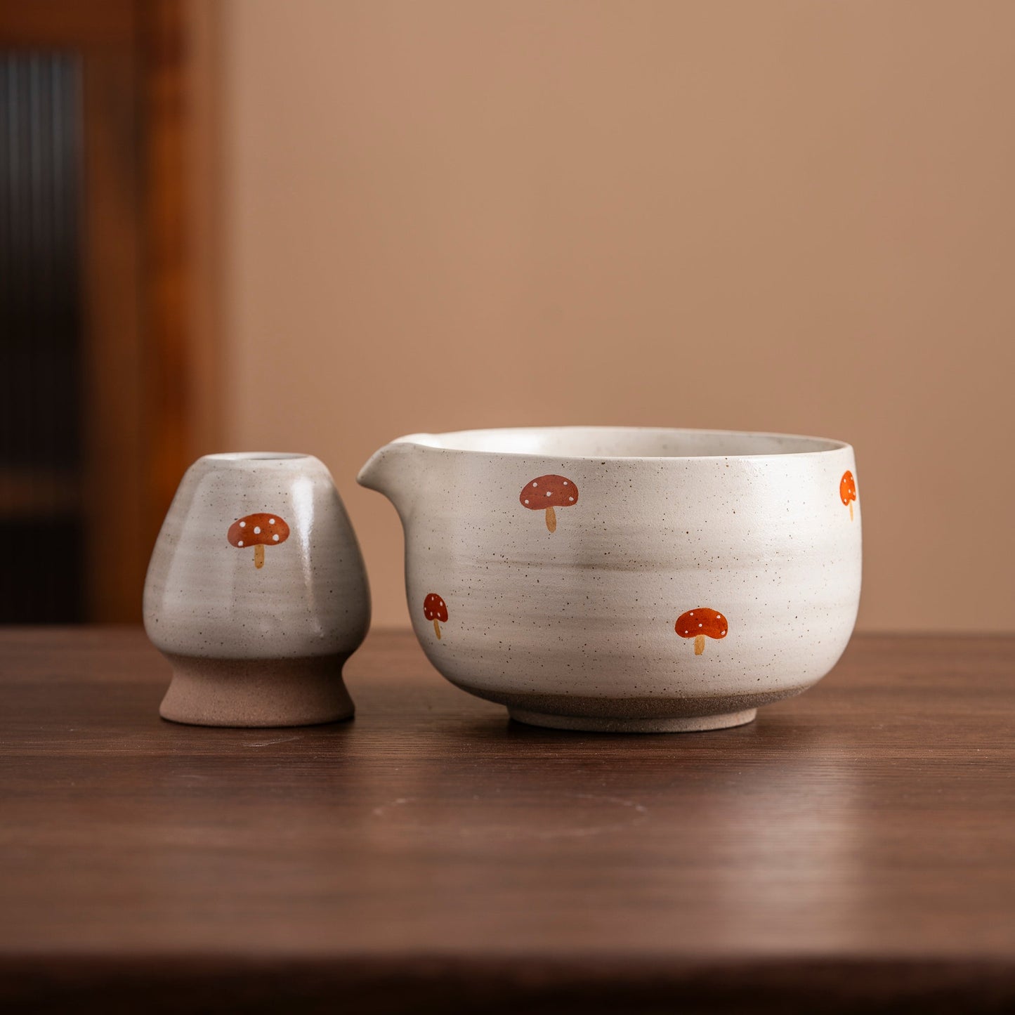 Set de matcha 450ml champignons rouges