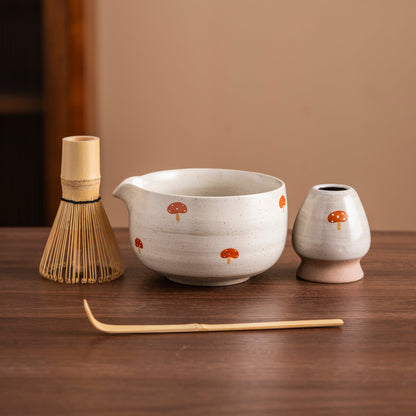 Set de matcha 450ml champignons rouges
