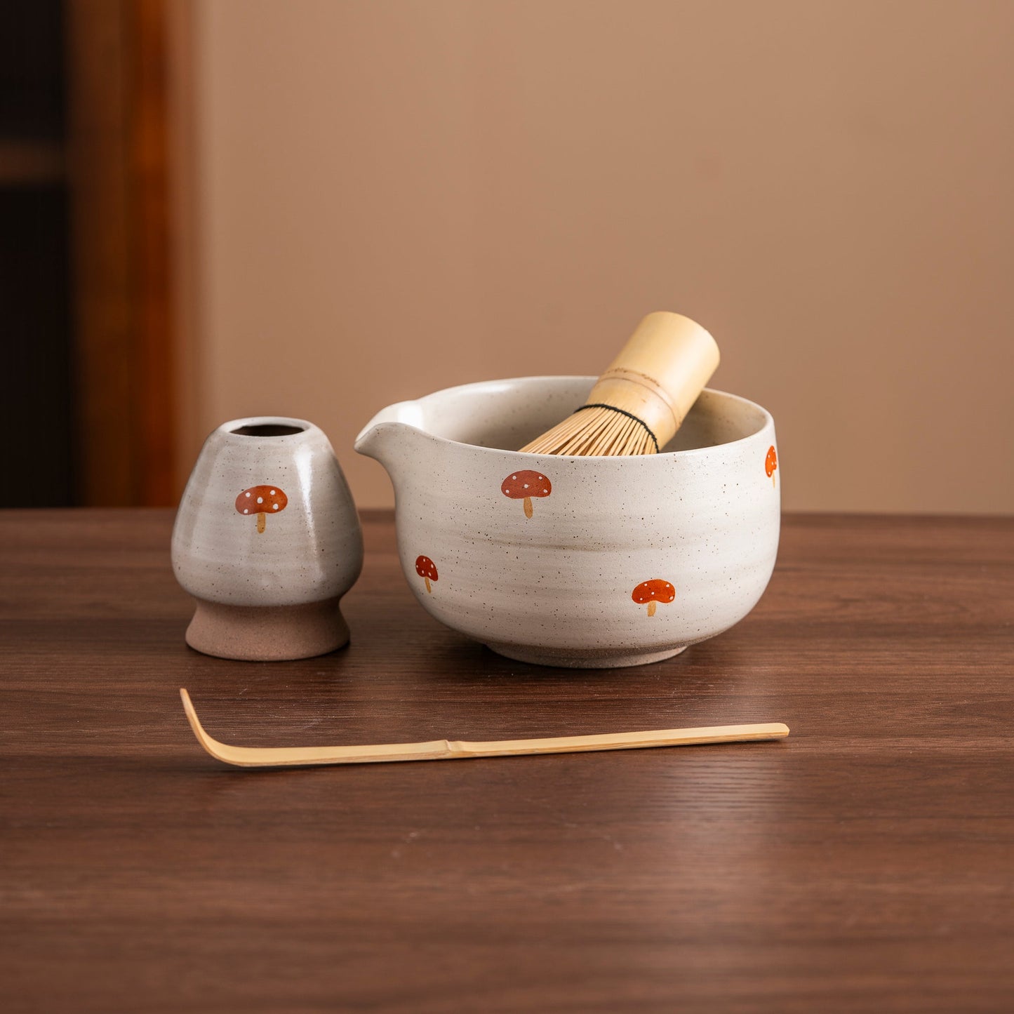 Set de matcha 450ml champignons rouges