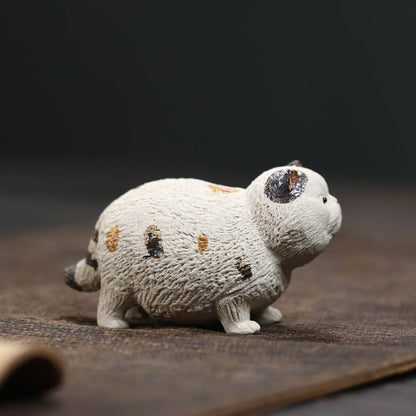 Mascottes de thé white chat en argile