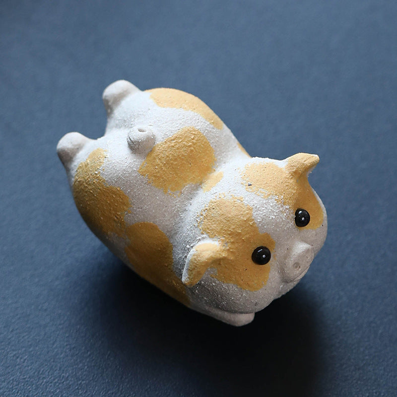 Mascotte de Thé Bœuf Jade en Argile