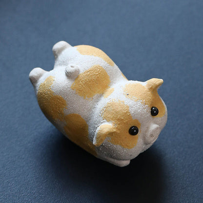 Mascotte de Thé Bœuf Jade en Argile