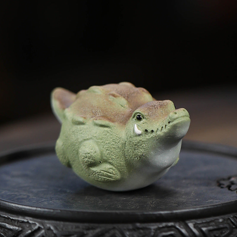 Mascotte de Thé Lion Jade en Céramique