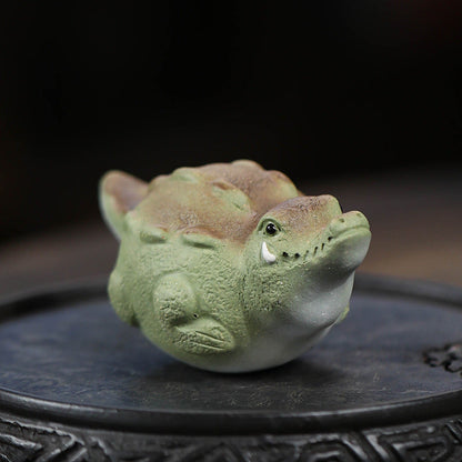Mascotte de Thé Lion Jade en Céramique