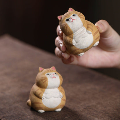 Mascottes de thé chat roux 6cm