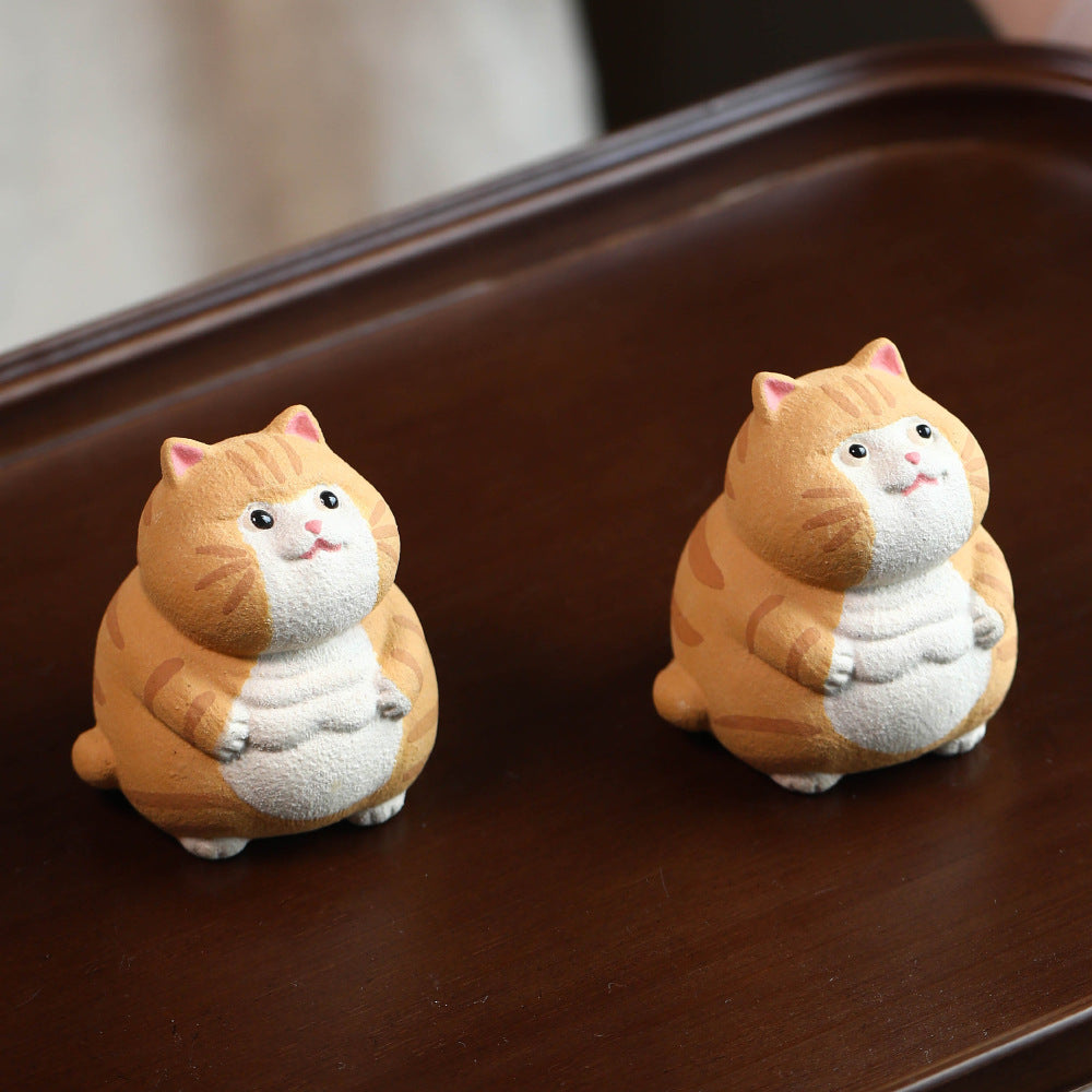 Mascottes de thé chat roux 6cm