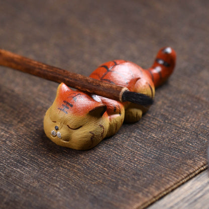Mascottes de thé sleeping cat