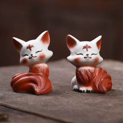 renard roux zen en argile