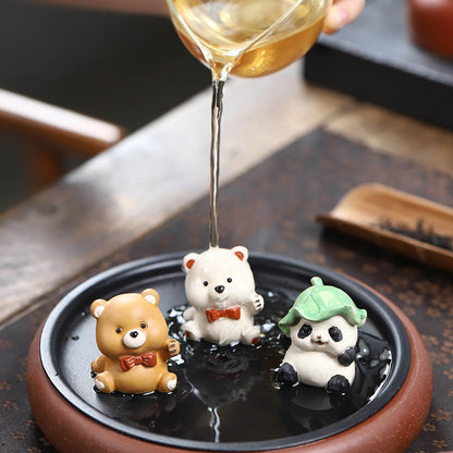 Mascottes de thé nounours blanc en argile