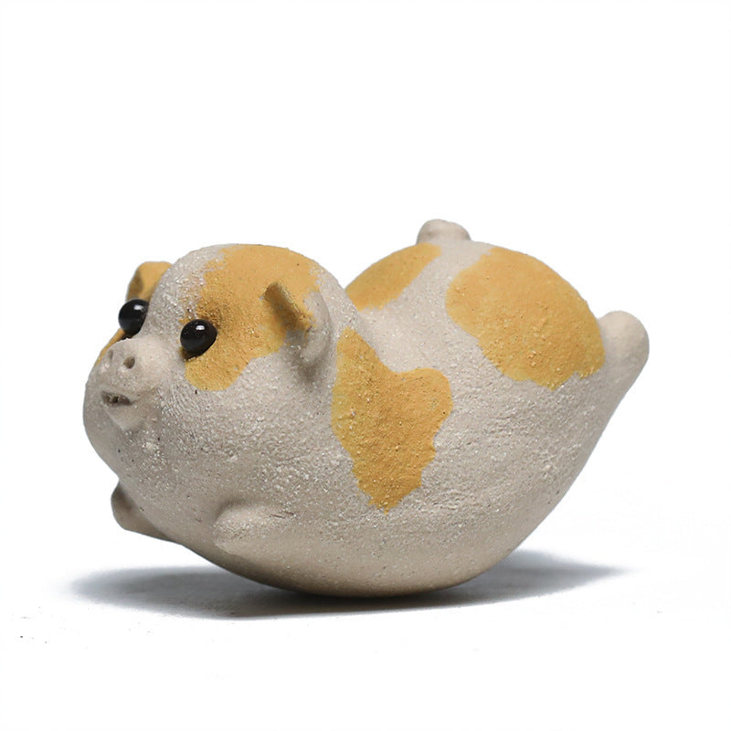 Mascotte de Thé Bœuf Jade en Argile