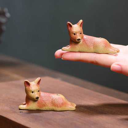 Mascottes de thé chien loup en argile