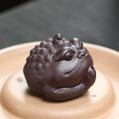 Mascottes de thé frog noir en argile