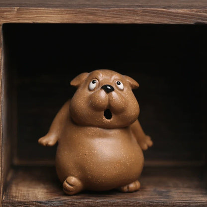 Mascotte de Thé Chien en Céramique