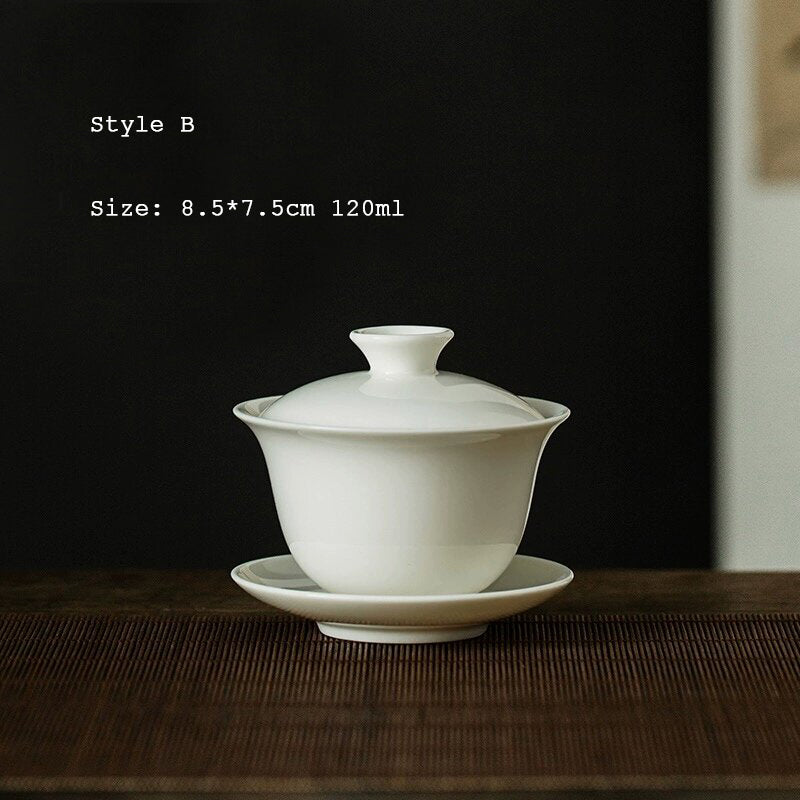 Gaiwans en porcelaine 100/120/130ml Yingqing glaze