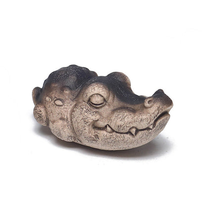 Mascotte de Thé Éléphant Jade en Argile