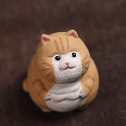 Mascottes de thé chat roux 6cm