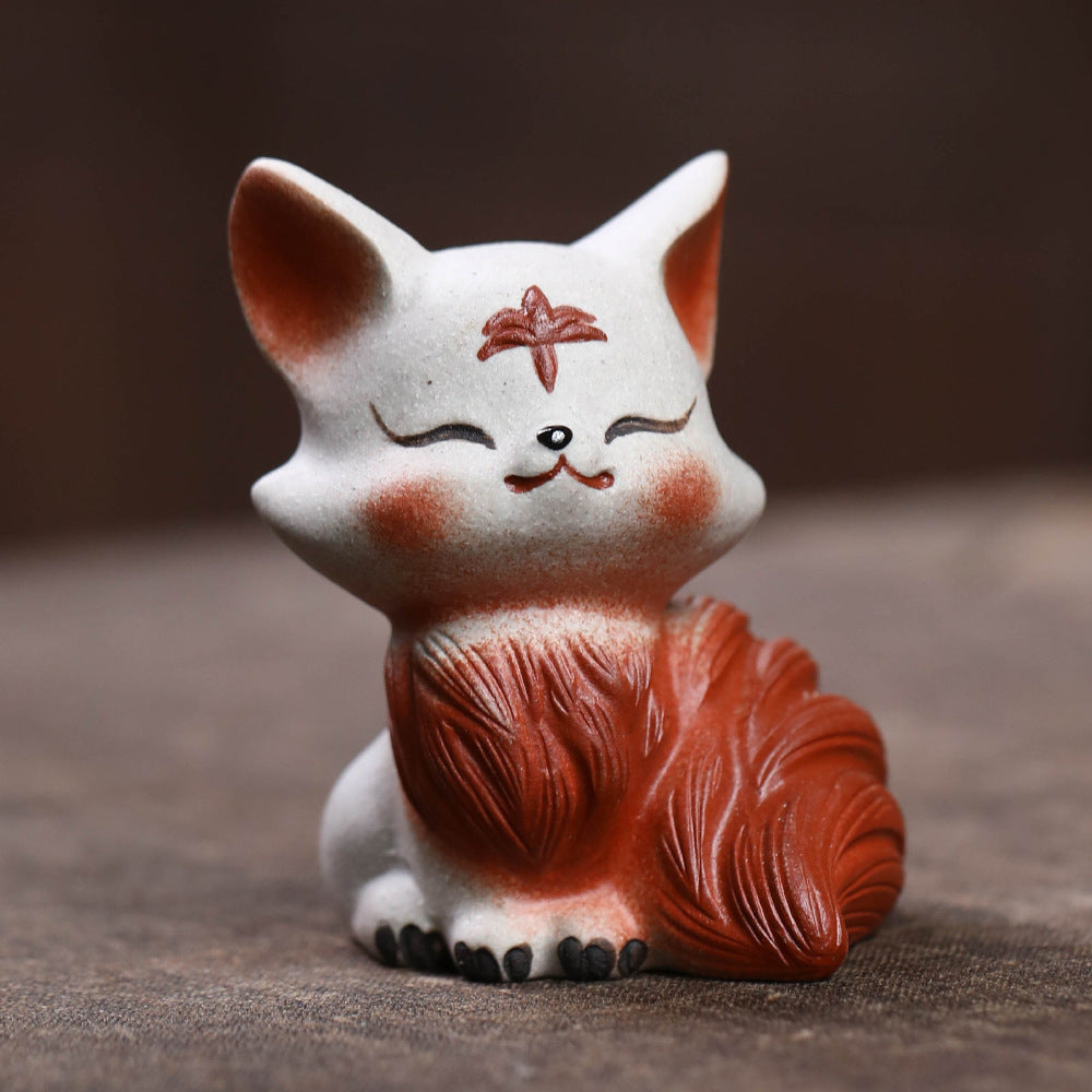 renard roux zen en argile