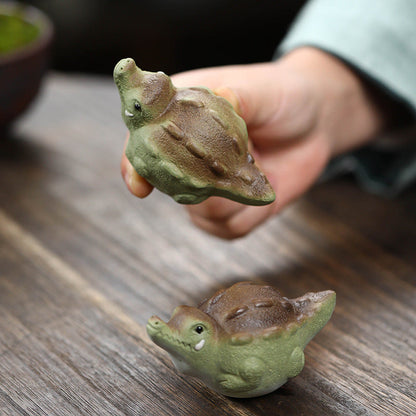 Mascotte de Thé Lion Jade en Céramique
