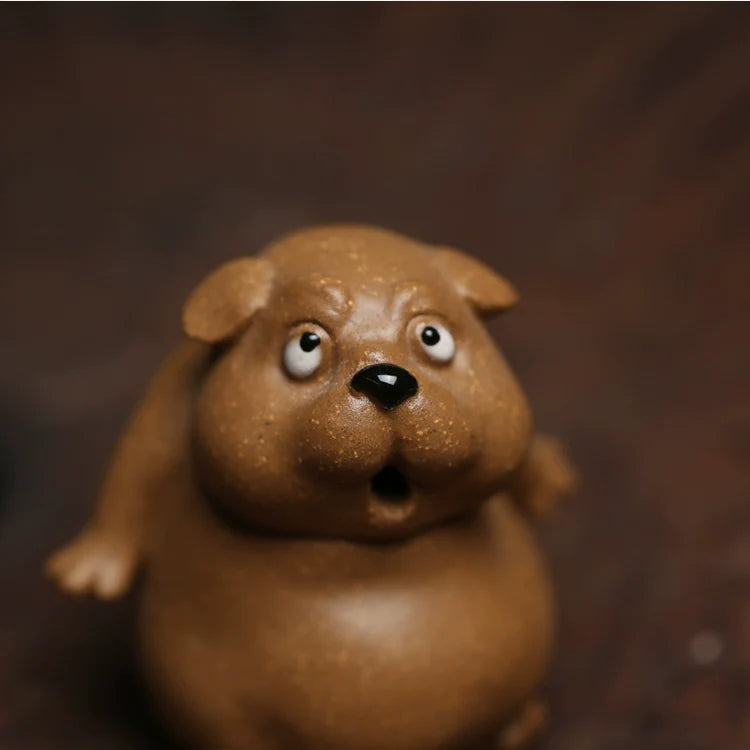 Mascotte de Thé Chien en Céramique