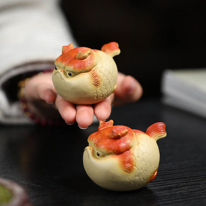 Mascottes de thé angry fish en argile
