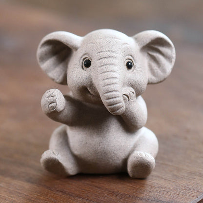 Mascottes de thé elephant gris mignon argile