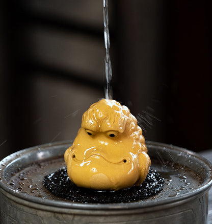 Mascottes de thé sad frog en argile