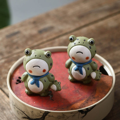 Mascottes de thé frog en argile