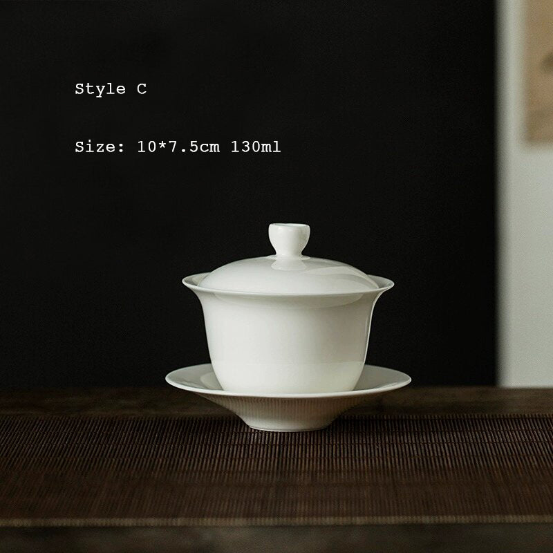Gaiwans en porcelaine 100/120/130ml Yingqing glaze