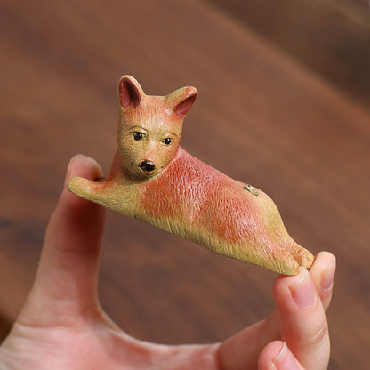 Mascottes de thé chien loup en argile