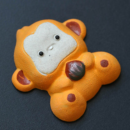 Mascottes de thé cheval orange en argile