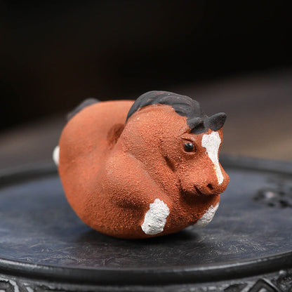 Mascottes de thé chevale roux en argile