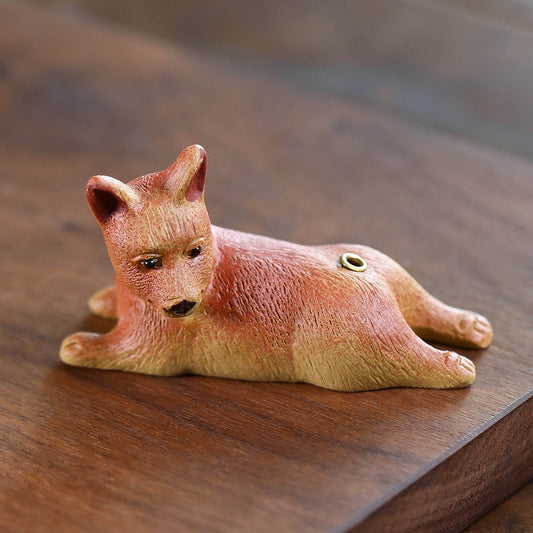 Mascottes de thé chien loup en argile