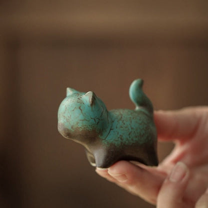Mascottes de thé chat en céramique