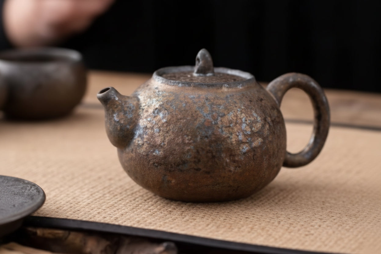 THÉIÈRE EN CÉRAMIQUE VINTAGE NOIRE