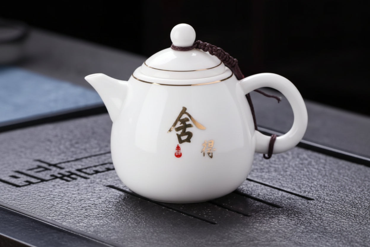 THÉIÈRE CÉRAMIQUE BLANCHE   ŒUF