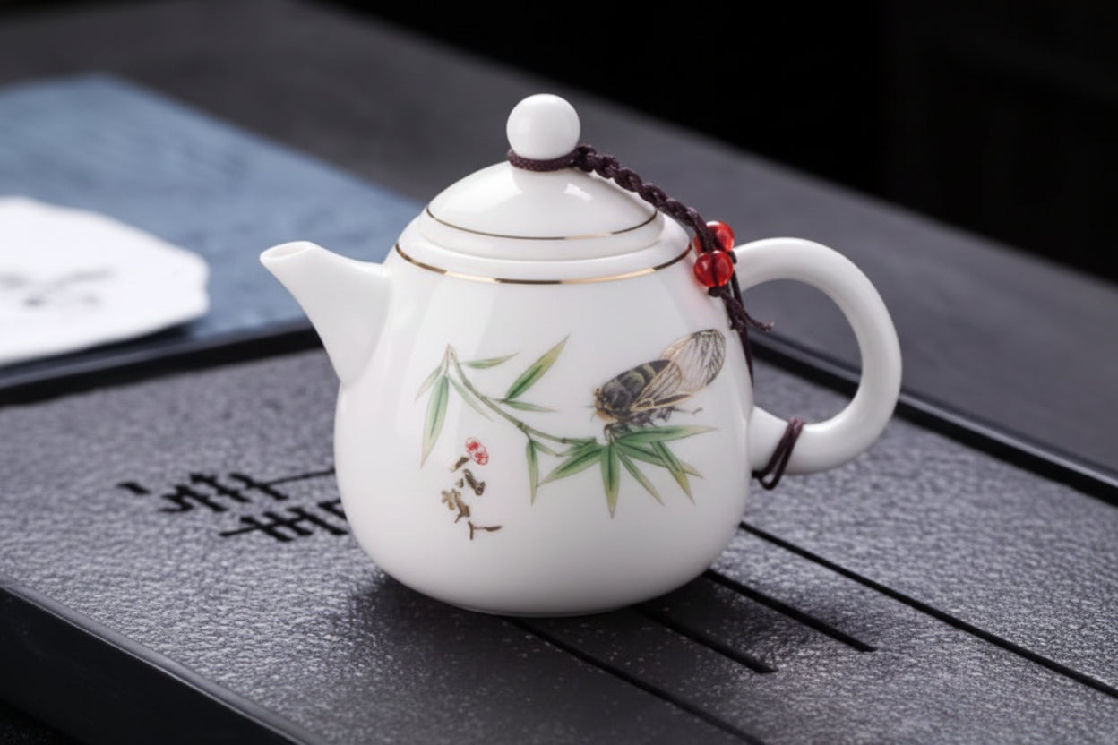 THÉIÈRE CÉRAMIQUE BLANCHE   ŒUF