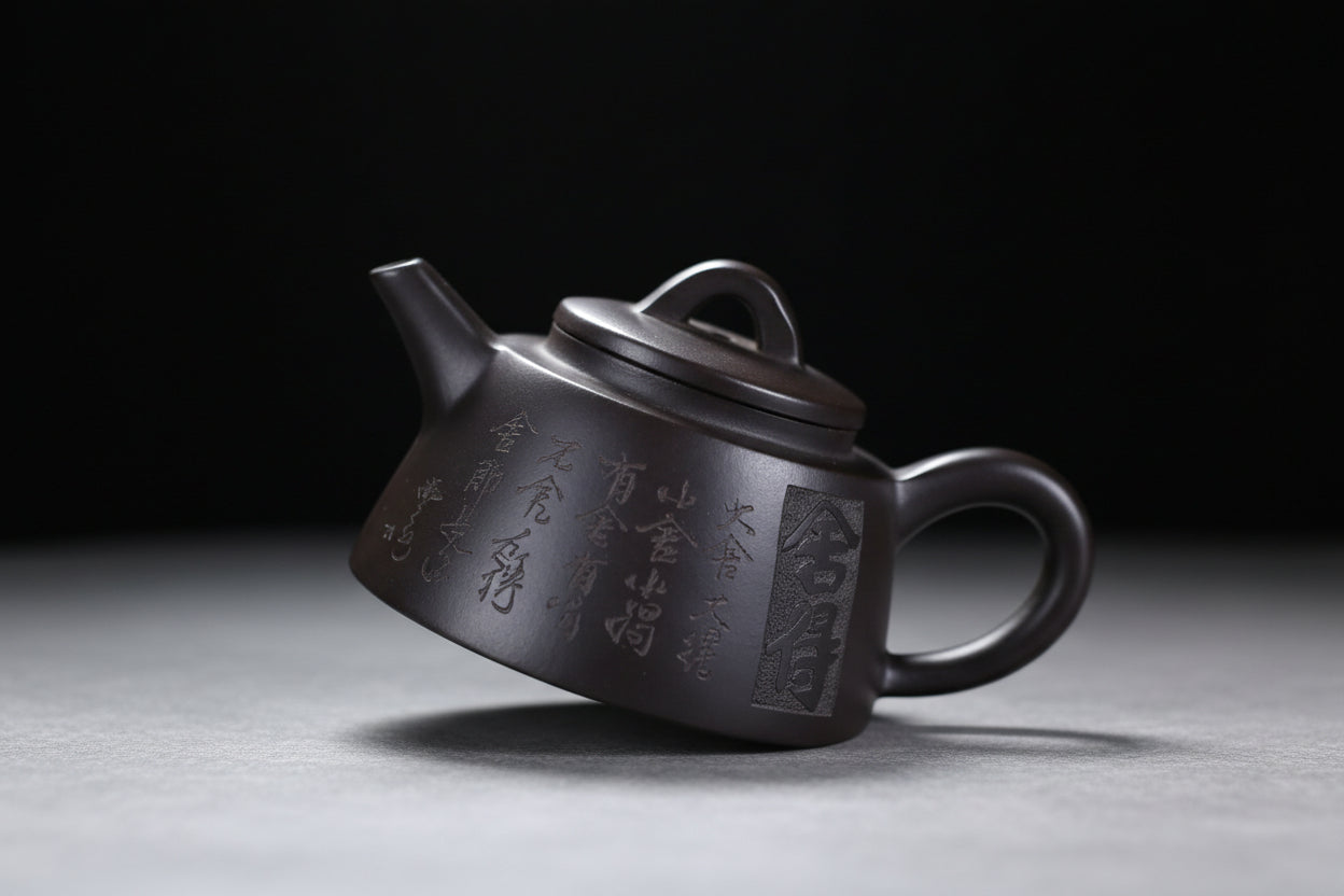 PETITE THÉIÈRE CÉRAMIQUE CARRÉE   BEC INCURVÉ