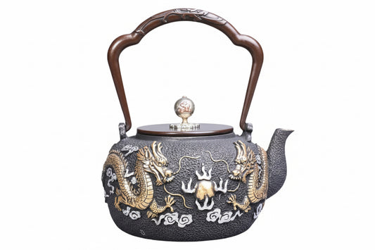 THÉIÈRE EN FONTE  ŒIL DE DRAGON (ARTISANALE )